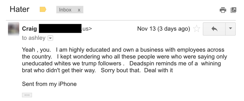 Illustration for article titled “You Shitti Farty Dirty Nasty JUDE Bitch!”: Trump Voters Send Their Best